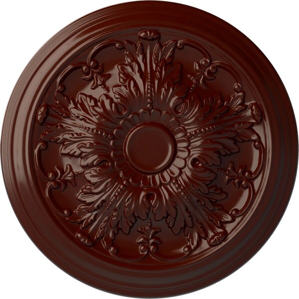 Ekena Millwork Damon Ceiling Medallion (Fits Canopies up to 3 3/8"), Hand-Painted Brushed Mahogany, 20"OD x 1 1/2"P CM20DABMF - main